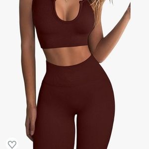 2 Piece Ribbed Seamless Workout Set